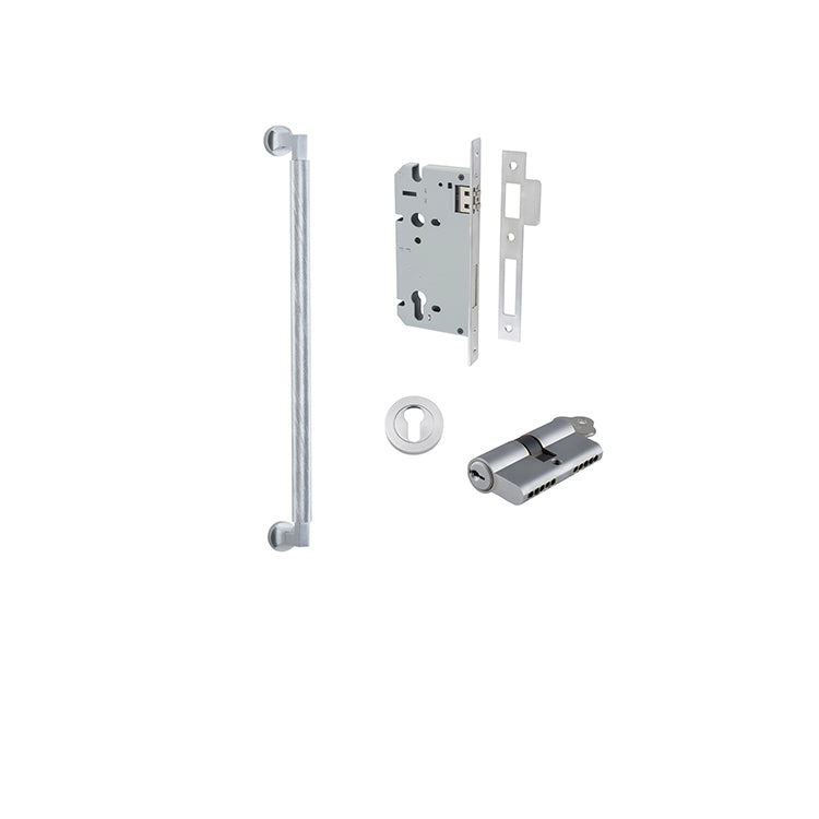 Iver Pull Handle Brunswick Brushed Chrome CTC450mm Key / Key Entrance Kit