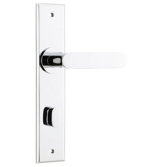 Iver Door Lever Bronte Chamfered Privacy Pair Polished Chrome CTC85mm L117xP55mm BPH240xW50mm