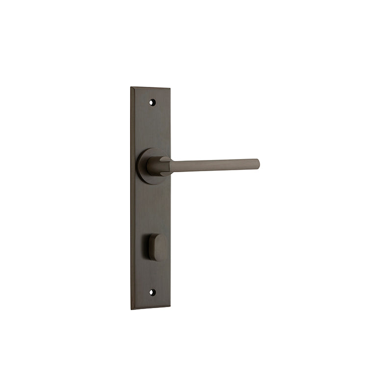 Iver Door Lever Baltimore Chamfered Privacy Pair Signature Brass CTC85mm L118xP56mm BPH240xW50mm