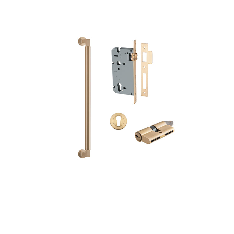 Iver Pull Handle Berlin Brushed Brass CTC450mm Key / Key Entrance Kit