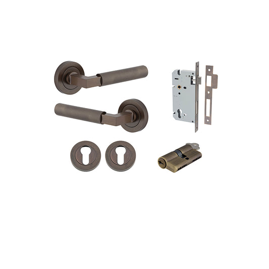 Iver Door Lever Brunswick Rose Round Signature Brass Key / Key Entrance Kit