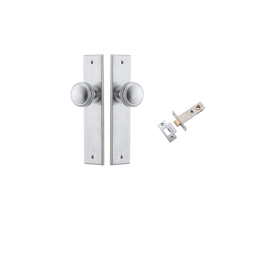 Iver Door Knob Paddington Chamfered Brushed Chrome Passage Kit