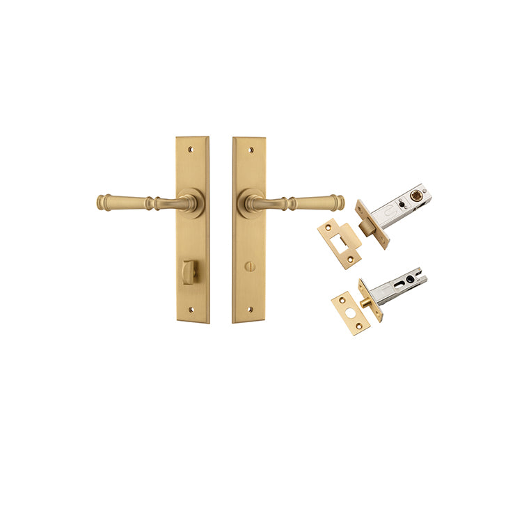 Iver Door Lever Verona Chamfered Brushed Brass Privacy Kit