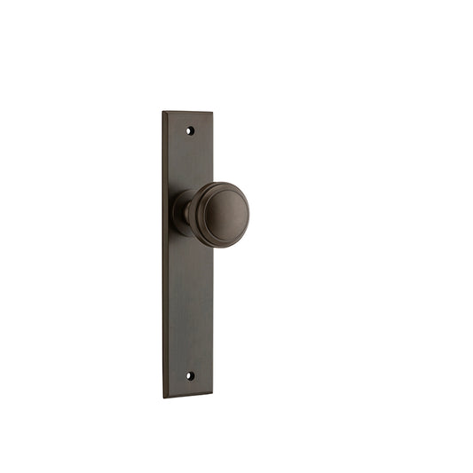 Iver Door Knob Paddington Chamfered Latch Pair Signature Brass D55xP63mm BPH240xW50mm