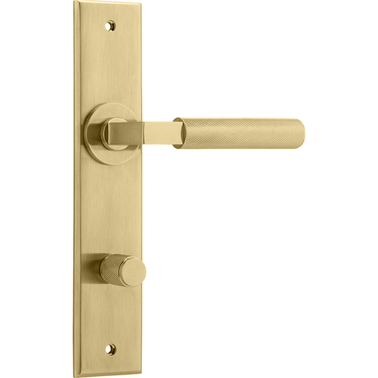 Iver Door Lever Brunswick Chamfered Privacy Pair Brushed Gold PVD CTC85mm L120xP59mm BPH240xW50mm