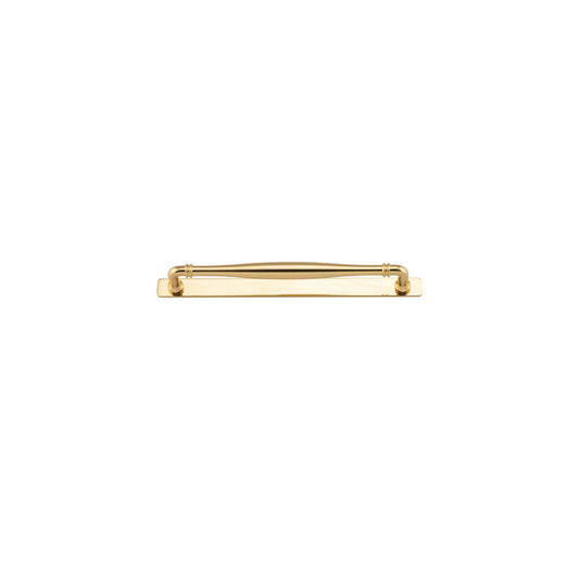 Iver Cabinet Pull Sarlat Polished Brass With Backplate L301xW24xP51mm CTC256mm