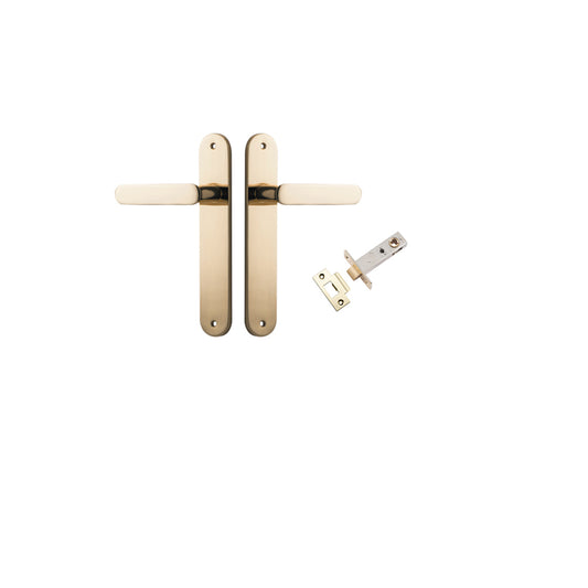 Iver Door Lever Bronte Oval Polished Brass Passage Kit