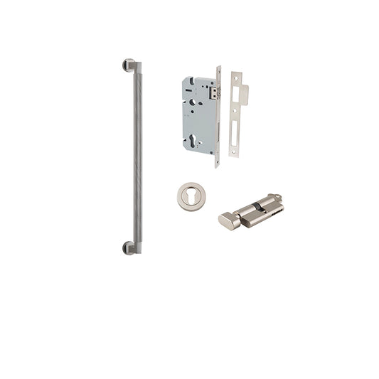 Iver Pull Handle Brunswick Satin Nickel CTC450mm Key / Thumb Entrance Kit