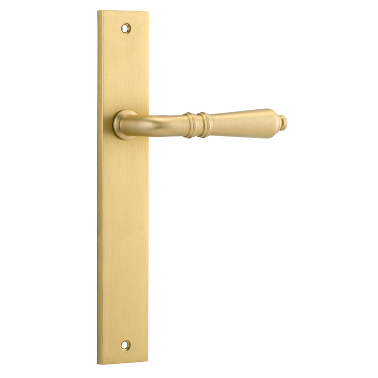 Iver Door Lever Sarlat Rectangular Latch Pair Brushed Gold PVD L111xP53mm BPH240xW38mm