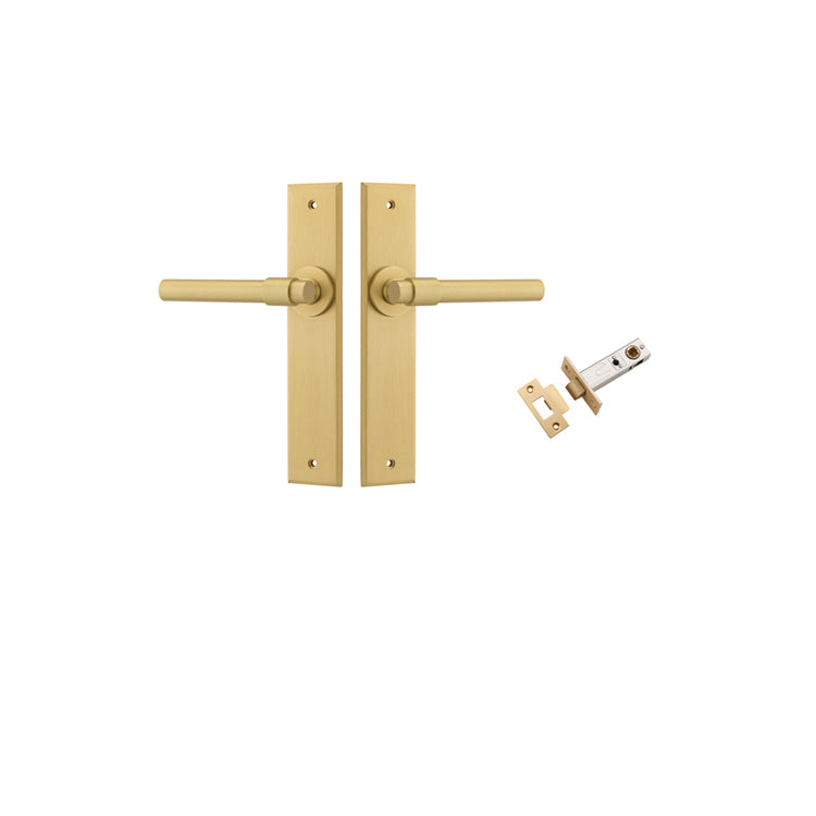 Iver Door Lever Helsinki Chamfered Brushed Gold PVD Passage Kit