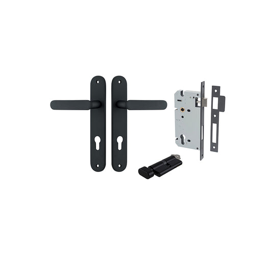 Iver Door Lever Bronte Oval Matt Black Key / Thumb Entrance Kit