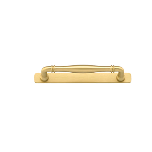 Iver Cabinet Pull Sarlat Brushed Gold PVD With Backplate L205xW24xP50mm CTC160mm