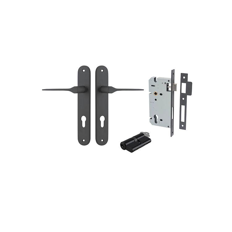 Iver Door Lever Como Oval Matt Black Key / Key Entrance Kit