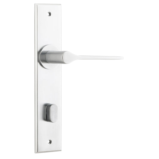 Iver Door Lever Como Chamfered Privacy Pair Brushed Chrome CTC85mm L119xP61mm BPH240xW50mm