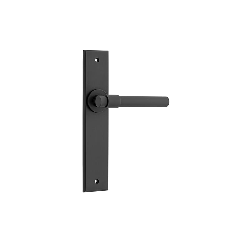 Iver Door Lever Helsinki Chamfered Latch Pair Matt Black L137xP60mm BPH240xW50mm