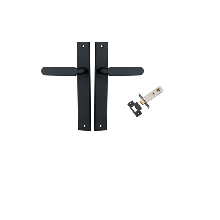 Iver Door Lever Bronte Rectangular Matt Black Passage Kit