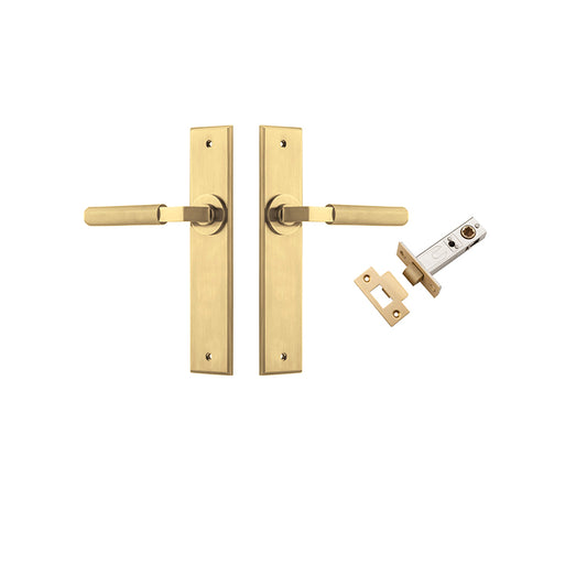 Iver Door Lever Brunswick Chamfered Brushed Gold PVD Passage Kit