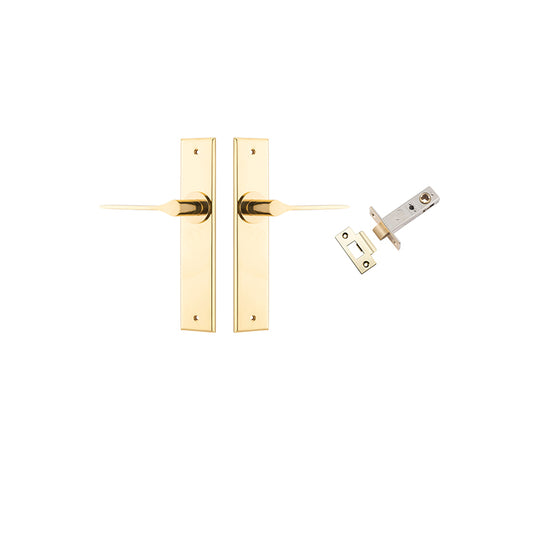 Iver Door Lever Como Chamfered Polished Brass Passage Kit