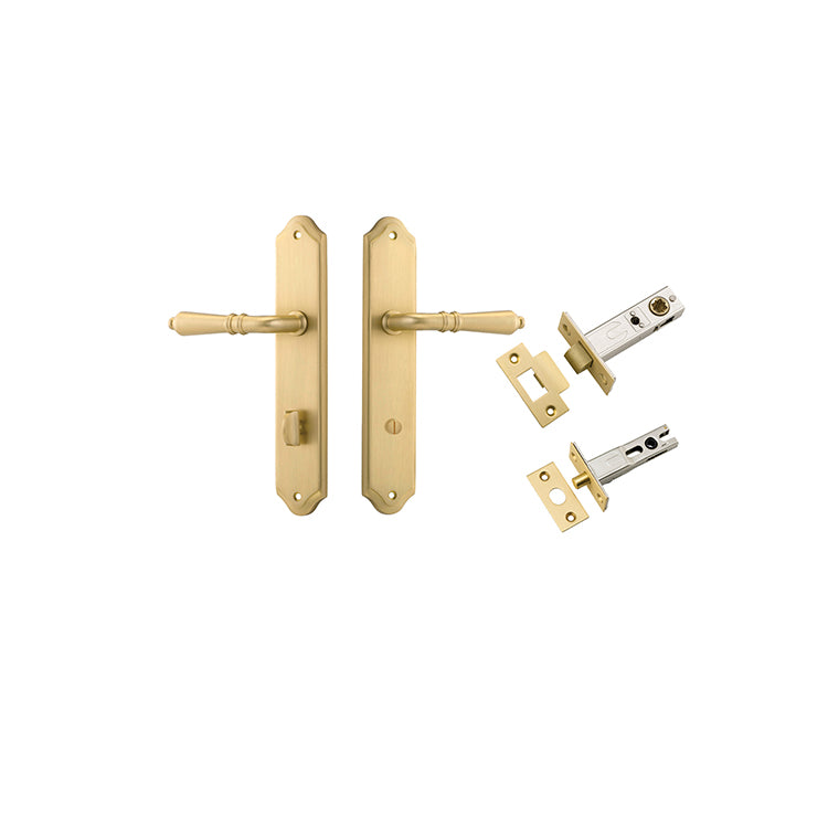 Iver Door Lever Sarlat Shouldered Brushed Gold PVD Privacy Kit