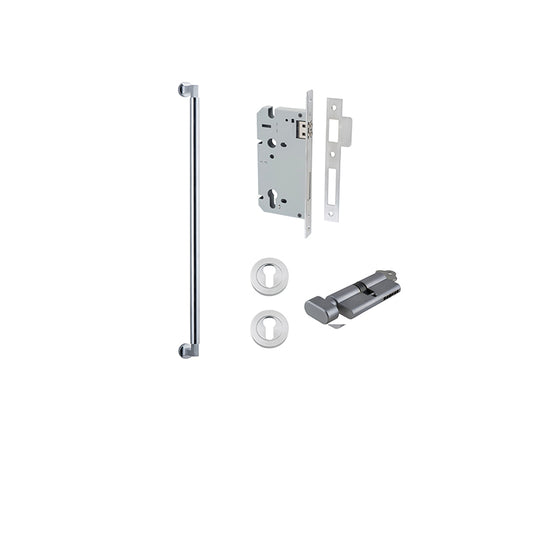 Iver Pull Handle Berlin Brushed Chrome CTC600mm Key / Thumb Entrance Kit