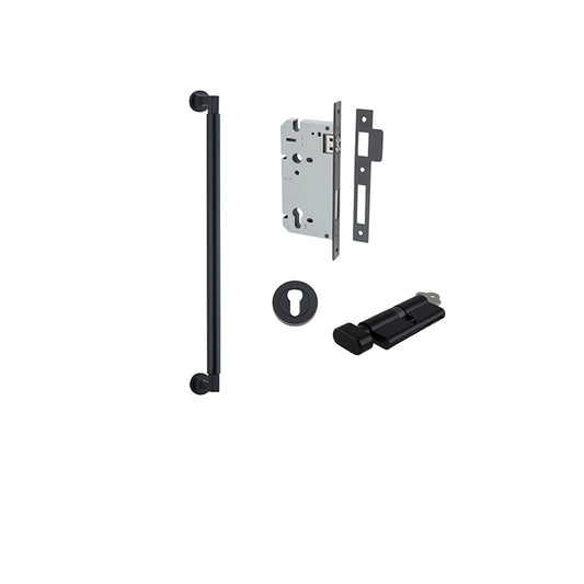 Iver Pull Handle Berlin Matt Black CTC450mm Key / Thumb Entrance Kit