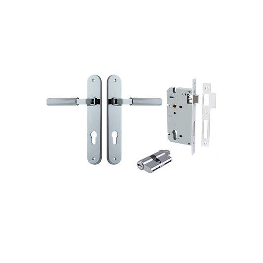 Iver Door Lever Brunswick Oval Polished Chrome Key / Key Entrance Kit