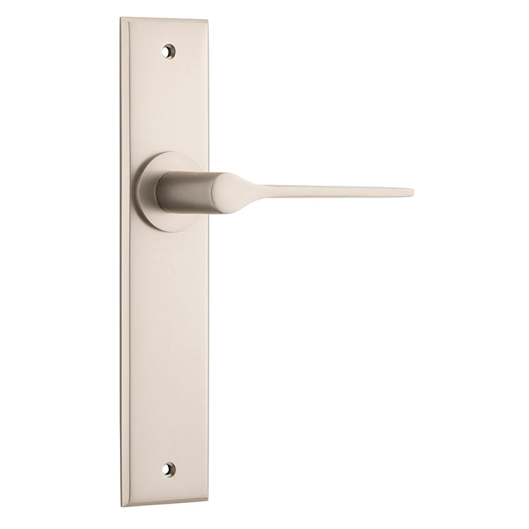 Iver Door Lever Como Chamfered Latch Pair Satin Nickel L119xP61mm BPH240xW50mm