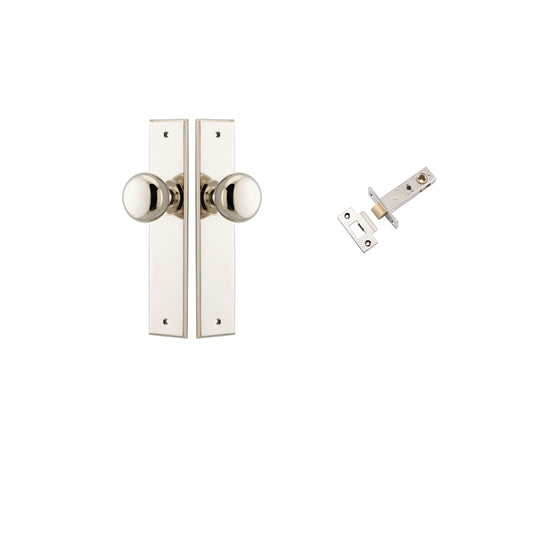 Iver Door Knob Cambridge Chamfered Polished Nickel Passage Kit