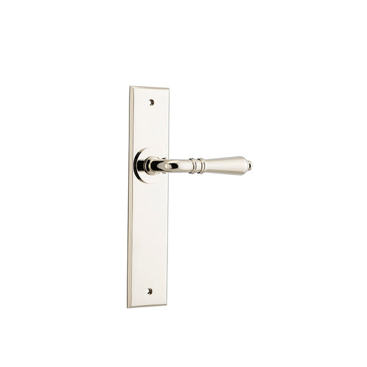 Iver Door Lever Sarlat Chamfered Latch Pair Polished Nickel L111xP55mm BPH240xW50mm