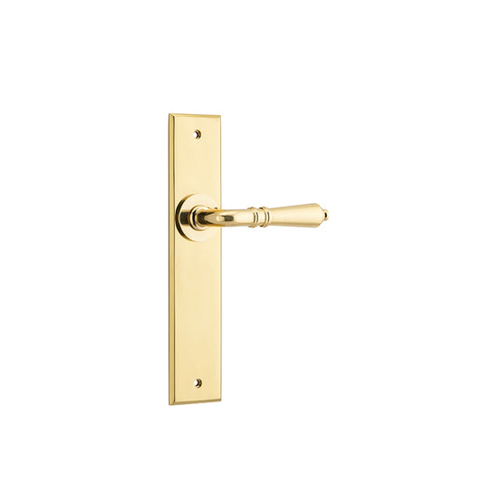 Iver Door Lever Sarlat Chamfered Latch Pair Polished Brass L111xP55mm BPH240xW50mm