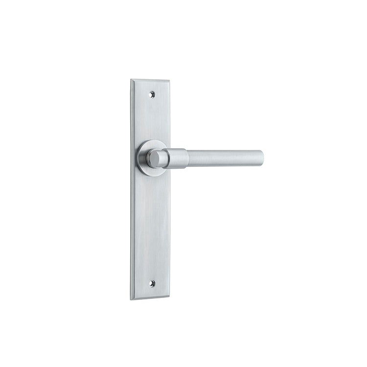 Iver Door Lever Helsinki Chamfered Latch Pair Brushed Chrome L137xP60mm BPH240xW50mm