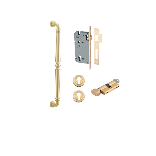 Iver Pull Handle Sarlat Brushed Gold PVD CTC450mm Key / Thumb Entrance Kit