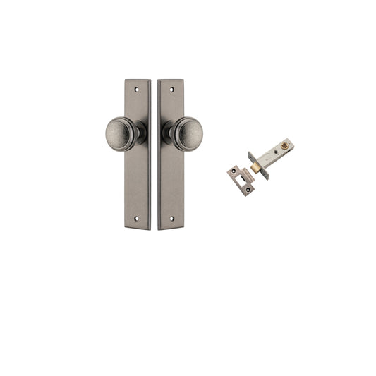 Iver Door Knob Paddington Chamfered Distressed Nickel Passage Kit