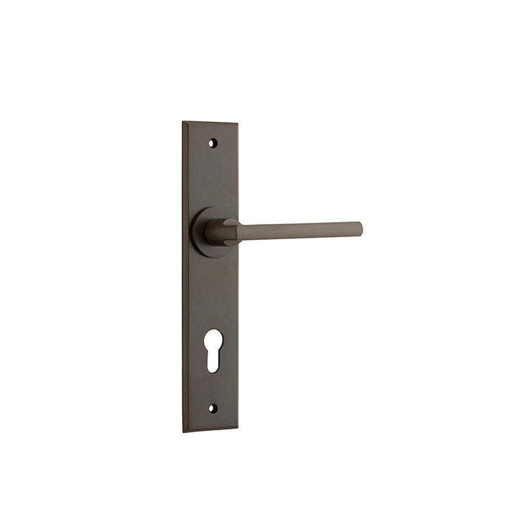 Iver Door Lever Baltimore Chamfered Euro Pair Signature Brass CTC85mm L118xP56mm BPH240xW50mm