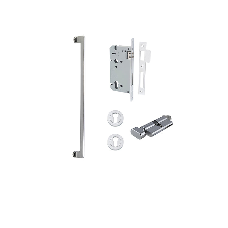 Iver Pull Handle Baltimore Brushed Chrome CTC600mm Key / Thumb Entrance Kit