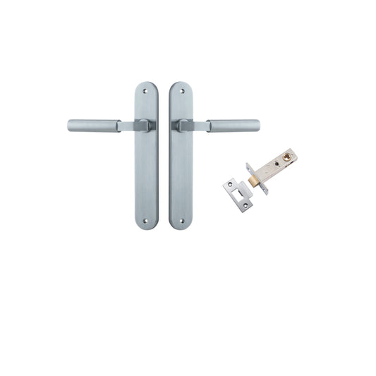 Iver Door Lever Berlin Oval Brushed Chrome Passage Kit