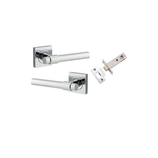 Iver Door Lever Helsinki Rose Square Polished Chrome Passage Kit