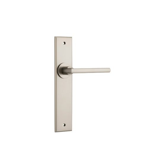 Iver Door Lever Baltimore Chamfered Latch Pair Satin Nickel L118xP56mm BPH240xW50mm