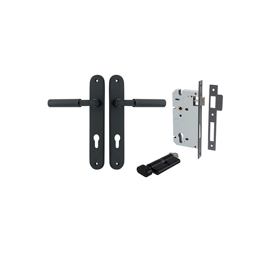 Iver Door Lever Berlin Oval Matt Black Key / Thumb Entrance Kit