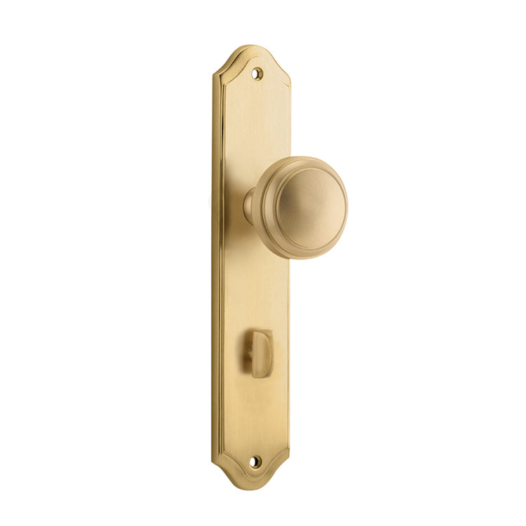 Iver Door Knob Paddington Shouldered Privacy Pair Brushed Brass CTC85mm D55xP63mm BPH250xW48mm