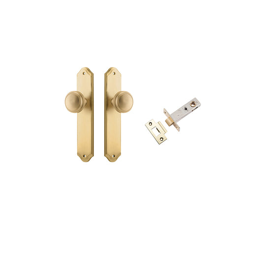 Iver Door Knob Paddington Shouldered Brushed Brass Passage Kit