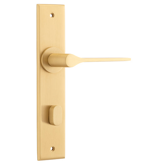 Iver Door Lever Como Chamfered Privacy Pair Brushed Brass CTC85mm L119xP61mm BPH240xW50mm