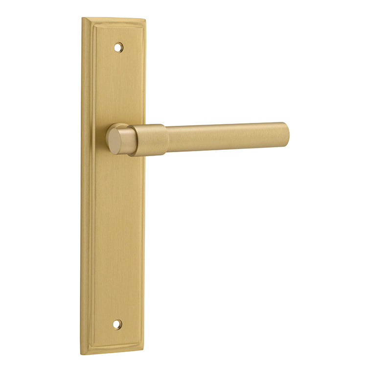 Iver Door Lever Helsinki Stepped Latch Pair Brushed Gold PVD L137xP61mm BPH237xW50mm