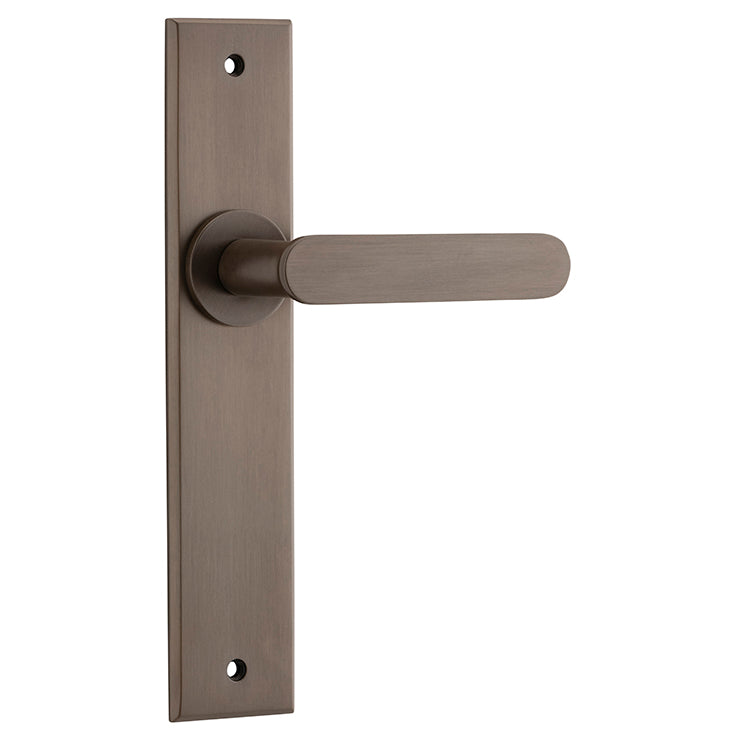 Iver Door Lever Bronte Chamfered Latch Pair Signature Brass L117xP55mm BPH240xW50mm