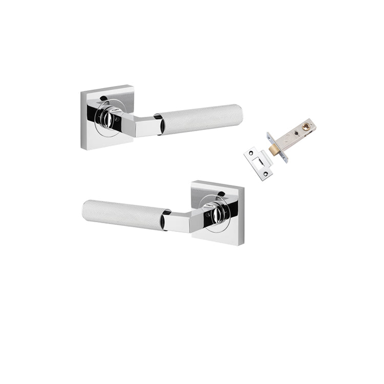 Iver Door Lever Brunswick Rose Square Polished Chrome Passage Kit