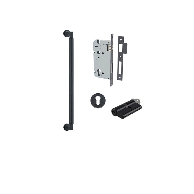 Iver Pull Handle Brunswick Matt Black CTC450mm Key / Key Entrance Kit