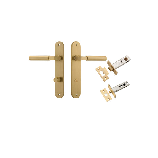 Iver Door Lever Berlin Oval Brushed Brass Privacy Kit