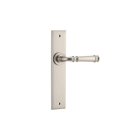 Iver Door Lever Verona Chamfered Latch Pair Satin Nickel L122xP58mm BPH240xW50mm