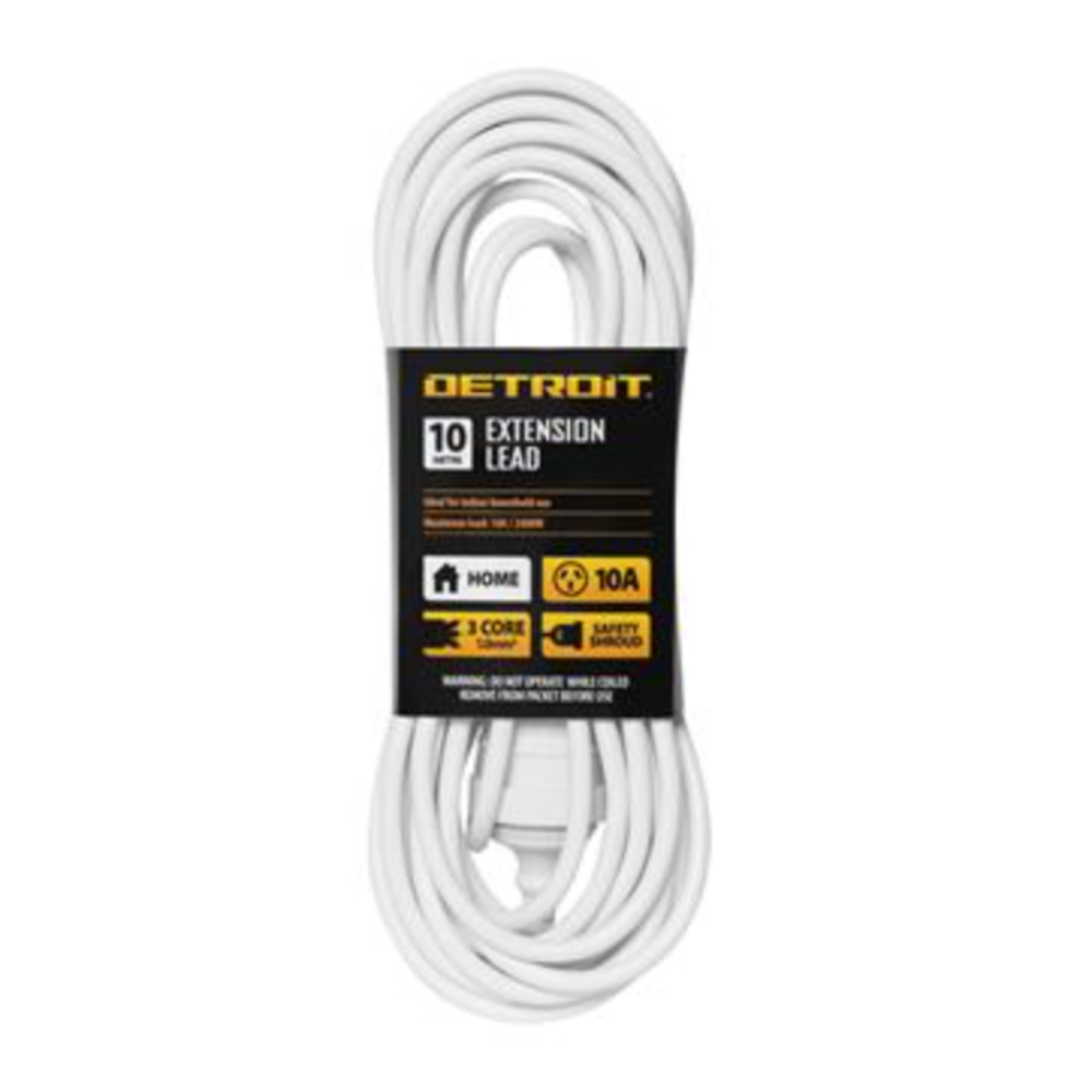 Detroit Extension Lead Domestic 10A 10m- White