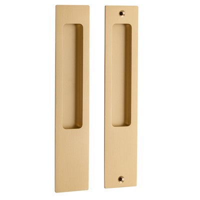 Iver Sliding Door Pull Rectangular Pair Brushed Brass H225xW45xP2.5mm